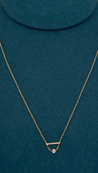 .1CT Half Circle Diamond Necklace - 14KY