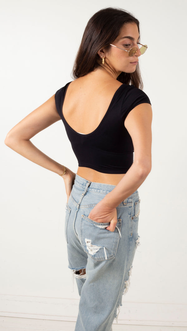Perfect Stretch Crop - Black
