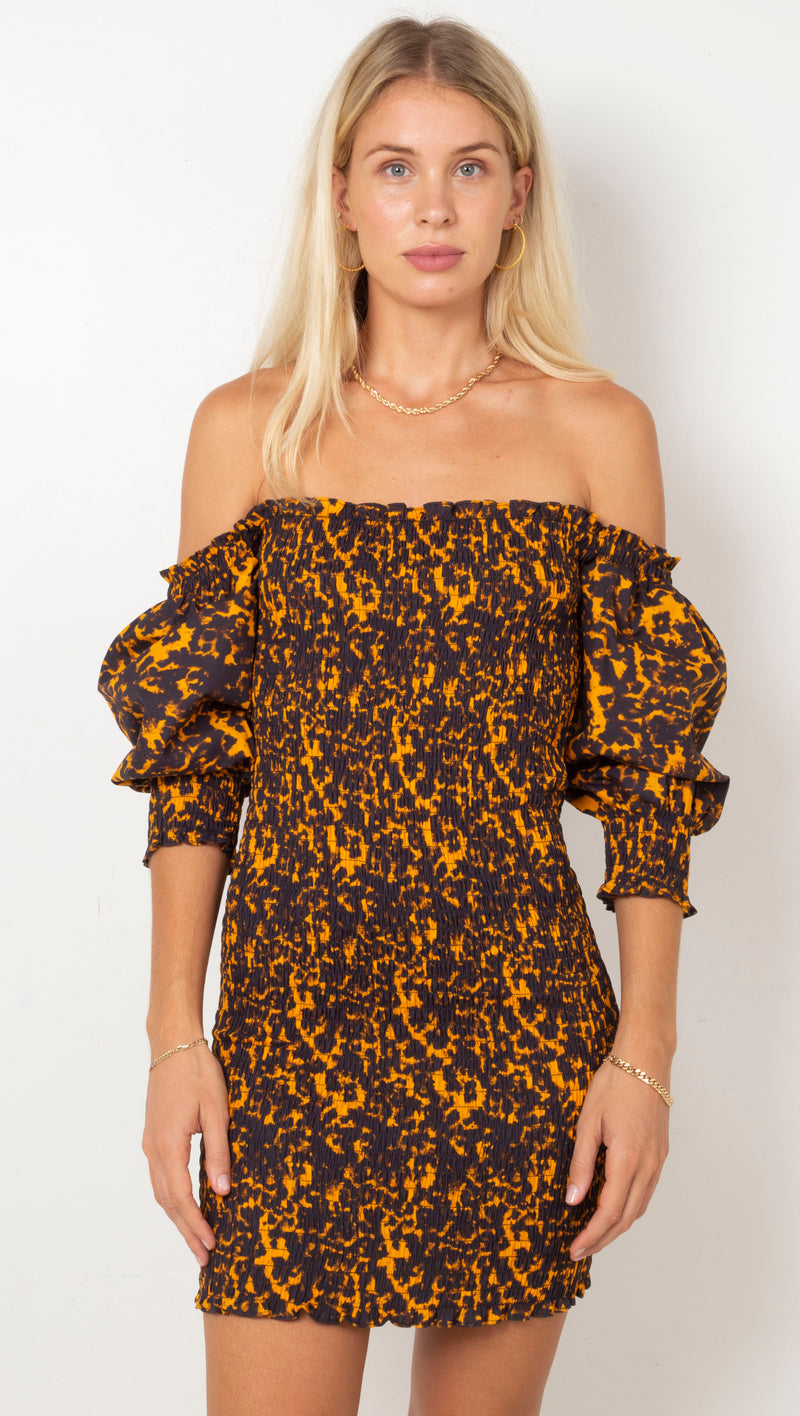 third-form-blur-out-off-shoulder-dress-orange-blur