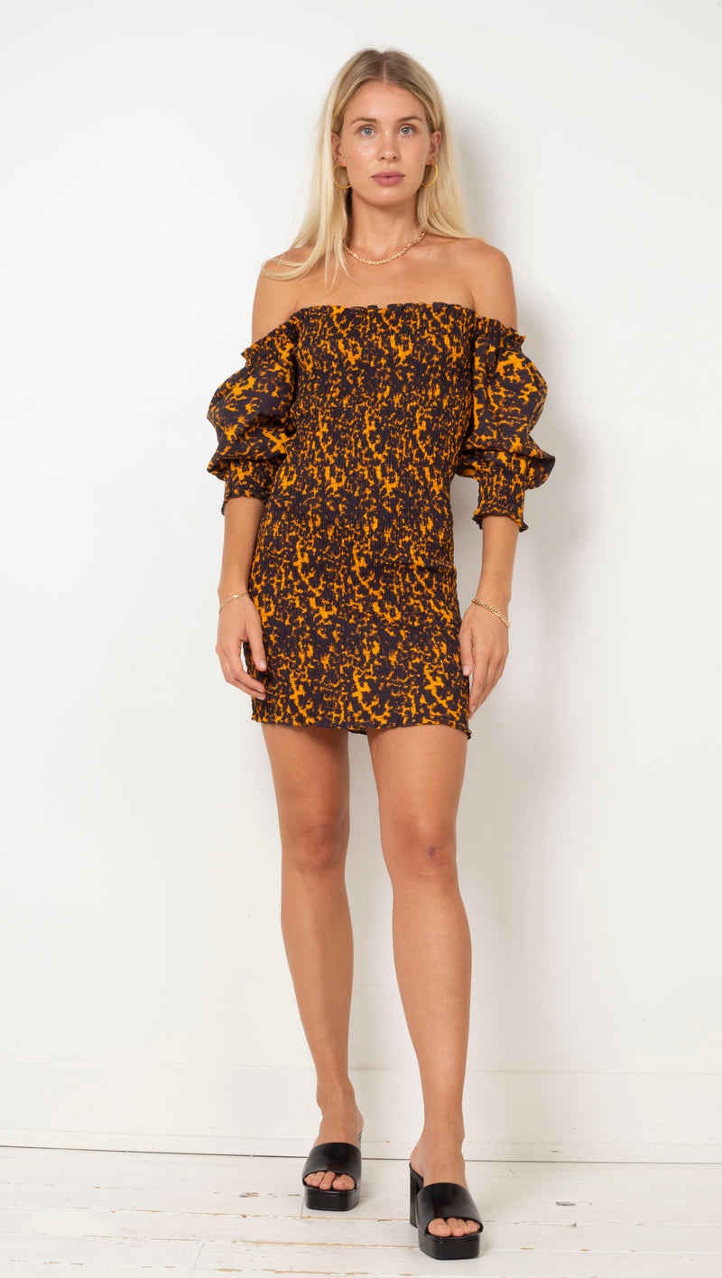 third-form-blur-out-off-shoulder-dress-orange-blur