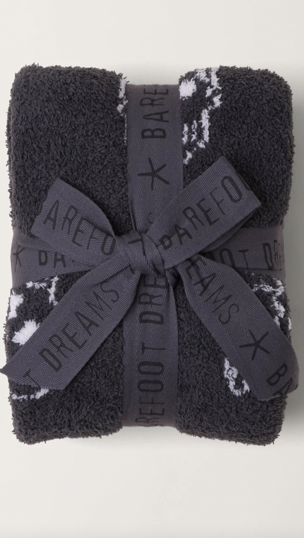 CozyChic Skull Stroller Blanket - Carbon/Almond
