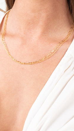 étoile Gold Dipped Two Chain Layered Necklace