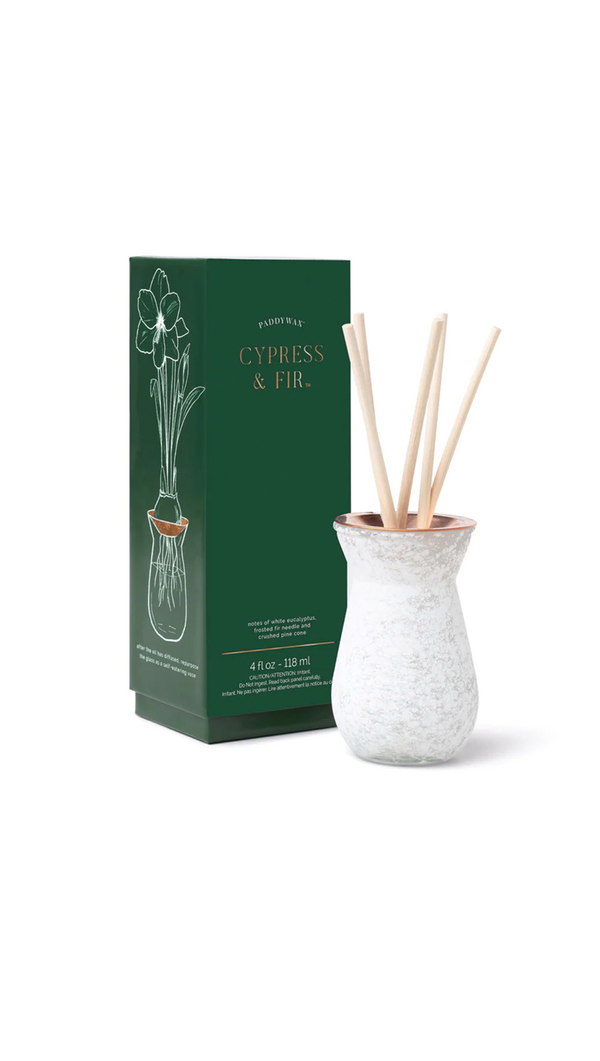 PADDYWAX-CYPRESS-&-FIR-4-FL-OZ-DIFFUSER-WHITE-DUSTED-GLASS-WITH-COPPER-PLATE