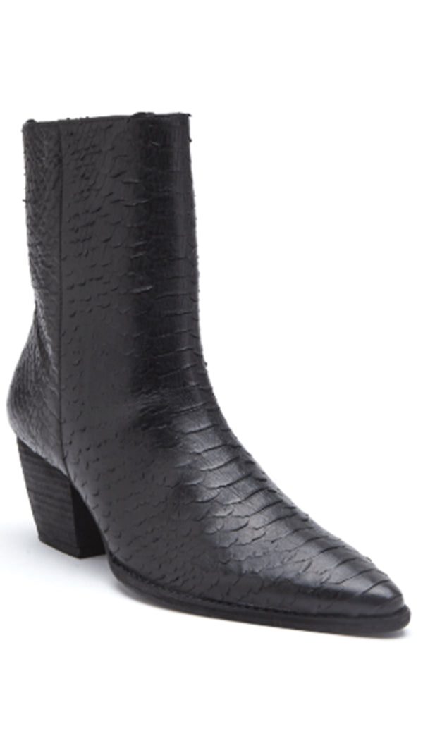Matisse Black Snakeskin Boots