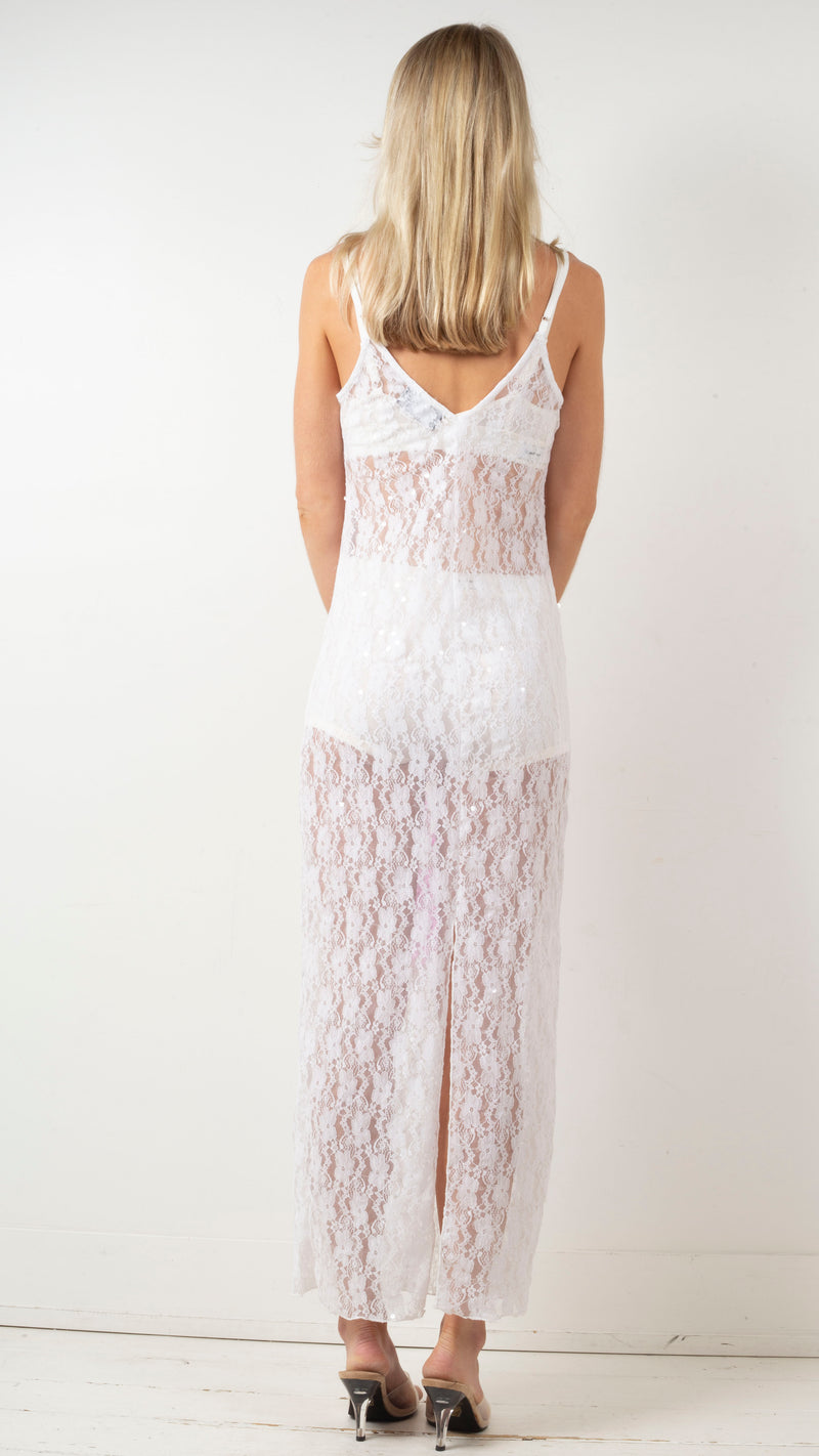 Kenny Shimmer Lace Maxi - White