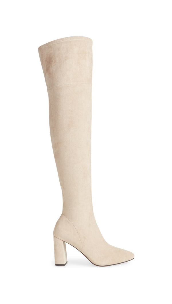 over the knee suede boots light tan natural