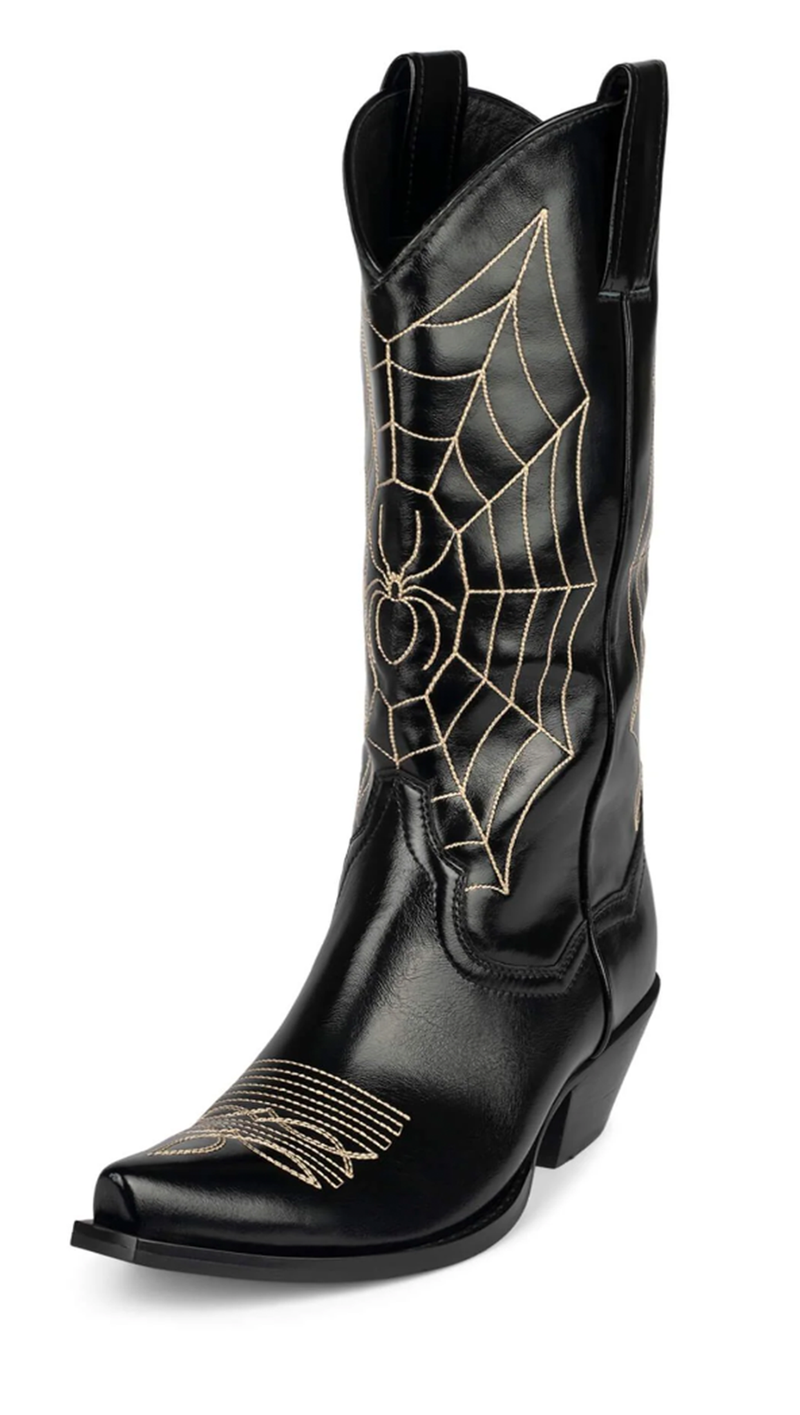 Spiderweb Western Boots Black Van De Vort