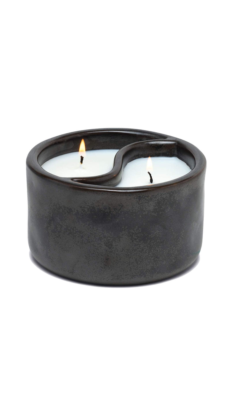 black matte yin yang candle